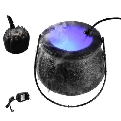 Imagen del producto de Máquina de niebla para Halloween con luces LED, ideal para crear efectos atmosféricos y decorar calabazas