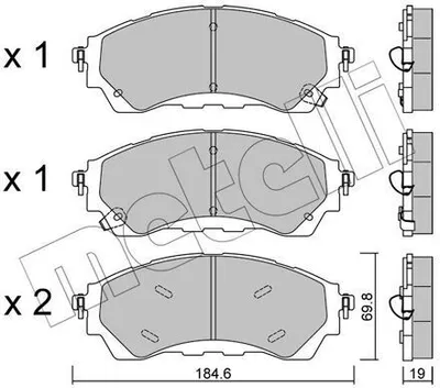 Produktbild von METELLI Bremsbeläge Satz Vorne Bremsklötze für FORD RANGER (TKE) 22-1343-0