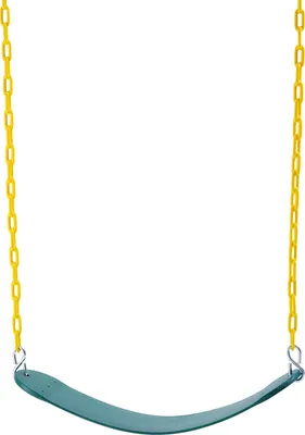 Image de SucceBuy Lot de 2 sièges de balançoire, capacité de charge de 136 kg, chaînes revêtues de 167 cm et mousquetons, substitut de balançoire pour kit d'extérieur, accessoires pour kit de balançoire, pour l'intérieur et l'extérieur, vert