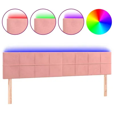 Produktbild von vidaXL LED Kopfteil Rosa 180x5x78/88 cm Samt