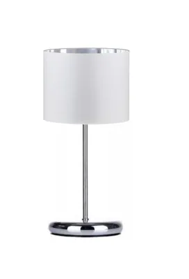 Immagine prodotto di Lampada da tavolo bianco-argento lampada velour vintage moderna E27 lampada di design a 1 luce N230-GL1-W