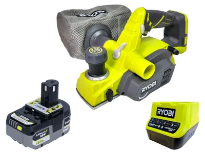 Immagine prodotto di Pialla a batteria Ryobi R18PL-0 da 18 V, 82 mm + 1 batteria da 5,0 Ah + caricabatterie