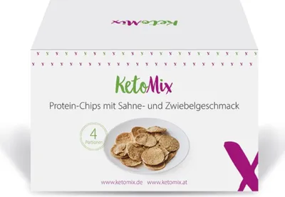 Immagine prodotto di KetoMix Patatine proteiche al gusto di crema e cipolla | 4 porzioni, 120 g