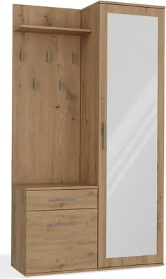 Immagine prodotto di BDW Set Armadio Duo con specchio, guardaroba, rovere Artisan, 180x100x35cm