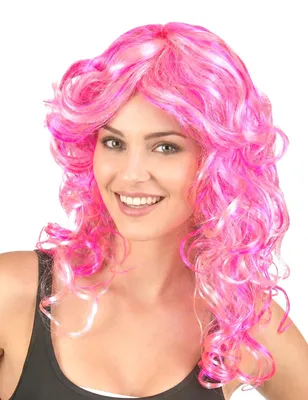 Imagen del producto de Peluca rosa con rizos para mujer