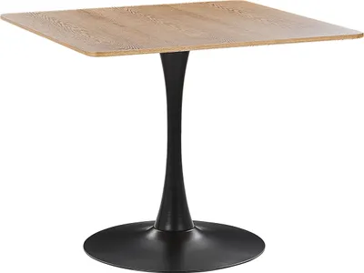 Produktbild von BELIANI Esszimmertisch Heller Holzfarbton / Schwarz Quadratisch 90 x 90 cm MDF-Platte Metall Modern Minimalistisch