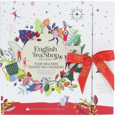 Zdjęcie produktu dla KALENDARZ ADWENTOWY (HERBATKI I HERBATY)PIRAMIDKI (YOUR WELLNESS - 13 SMAKÓW) (25 x 2 g) 50 g - ENGLISH TEA SHOP ORGANIC