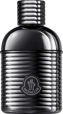 A black and silver bottle of Moncler Moncler Sunrise for Men EDP 60 ml.
