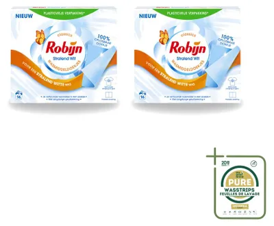 Produktbild von 2 x Robijn Classics Wasmiddelstrepen Stralend Wit - Vorratspackung - 2 Stücke