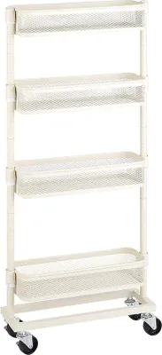 Immagine prodotto di Carrello da cucina resistente con ripiani e ruote, salvaspazio, in legno