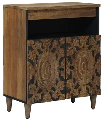 Image de vidaXL Buffet avec rangement Marron 60 x 33,5 x 75 cm Bois massif Mango