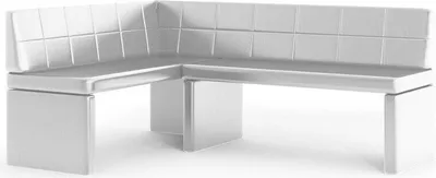 Image de Grekpol Banc d'angle Marta - Banc de cuisine Coin salon simili-cuir facile d'entretien, 128x168cm éco-cuir blanc gauche