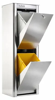 Produktbild von DON HIERRO - Mülltrennsystem 40 L aus Edelstahl mit 2 Fächern 2 x 20 L CUBEK