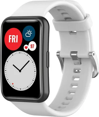 Produktbild von Strap-it Huawei Watch Fit New Silikonarmband (Weiß)