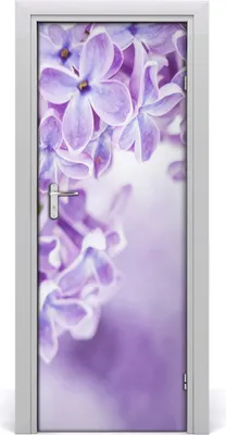 Produktbild von Tulup Türaufkleber 75x205 cm Dekorative Aufkleber Selbstklebend Wasserdichte Tapete Abnehmbar Schlafzimmer Wohnzimmer Wohnkultur - lila Blüten