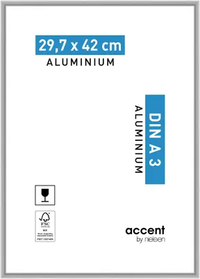 Produktbild von accent by nielsen Aluminium Bilderrahmen Accent, 29,7x42 cm (A3), Silber Matt