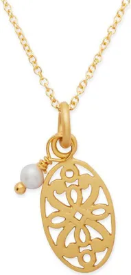 Produktbild von Vergoldete Unique Silberkette Anhänger und Perle SN0143
