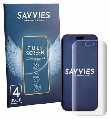 Produktbild von 4x Savvies Fullscreen Schutzfolie für Apple iPhone 18 Pro Displayschutz Folie Fullcover Klar Transparent
