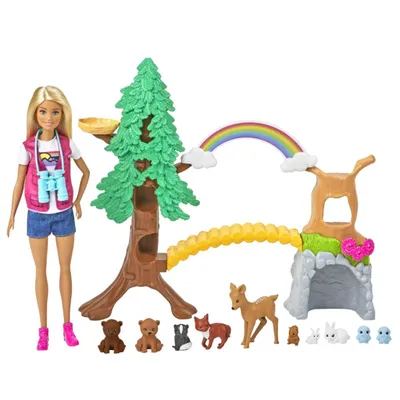 Produktbild von Barbie Waldtier-Forscherin-Spielset mit Puppe und Zubehör