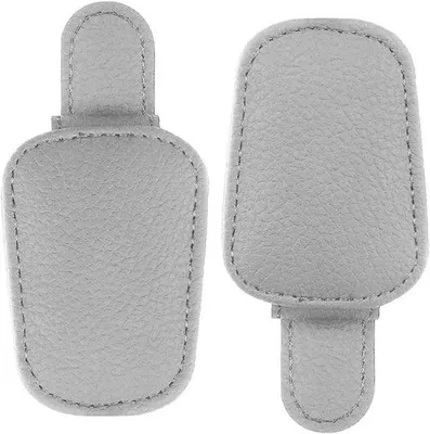 Immagine prodotto di Set da auto in vera pelle, visiere parasole, portaocchiali magnetico, porta biglietti e carte - grigio