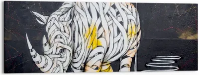Produktbild von Bild auf Leinwand - Leinwandbild - Nashorn modern - 150x50cm - Wand Bild - Wanddeko - Wandbilder - Leinwanddruck - Bilder - Kunstdruck - Wanddekoration - Leinwand bilder - Wandkunst - CA150x50-3706