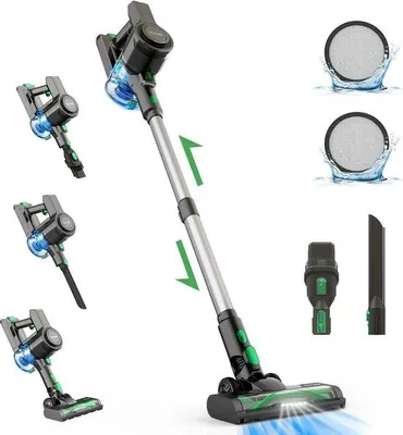 Image de Aspirateur sans fil - 30 kPa - jusqu'à 45 minutes d'autonomie - éclairage LED - aspirateur léger - pour sols durs - séchoir à tapis
