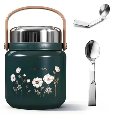 Thermos-Lunchpot 650 ml, Edelstahl 316, mit Löffel, auslaufsicher