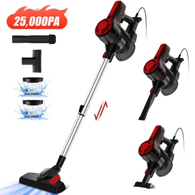 Produktbild von Portreen Staubsauger, 25000Pa Stielstaubsauger mit Kabel, 850W, 5m Netzkabel, Handstaubsauger für Harte Böden und Teppich