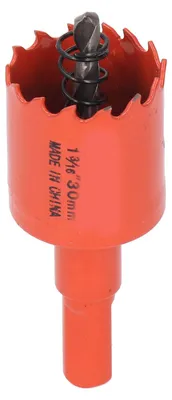 Image de Foret à scie cloche Coupe-bimetal en acier rapide avec mandrin pour bois et métal 1-3/16 pouces (30 mm)