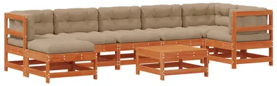 Obrázek produktu pro Zahradní lounge set 8 pcs Voskově hnědá