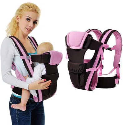 Produktbild von Unyqoos® Ergonomische, verstellbare Babytrage aus atmungsaktivem Polyester – Nacken- & Kopfstütze, gepolsterte Schulterriemen & Hüftgurt, ab Geburt bis 36 Monate