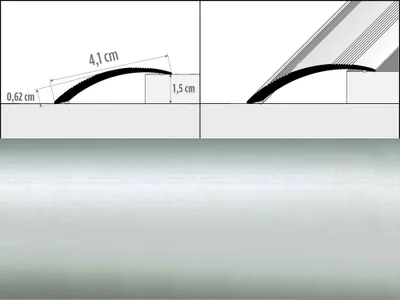 Obrázok produktu pre Prechodové lišty A48 - SAMOLEPIACE šírka 4,1 x výška 0,62 x dĺžka 100 cm - strieborná