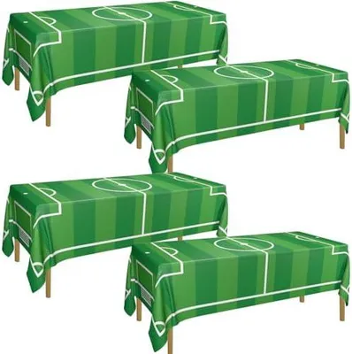 Produktbild von Fußball-Tischdecke – 4 Stück Fußball-Geburtstagsparty-Dekorationen Tischdecken für Kindergeburtstagsfeier Ball-Themenartikel Sportveranstaltungen, 130 x 220 cm