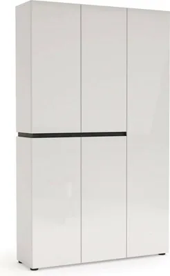 Immagine prodotto di Dmora Scarpiera Valletta 34x120x200h cm Bianco Bianco Lucido, 58 Paia 5 Ante  Italy