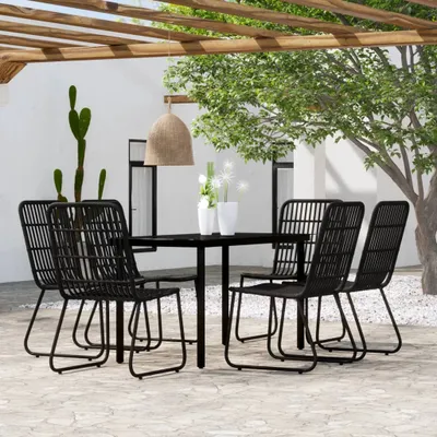 Zdjęcie produktu dla Maison Exclusive - 7-częściowy zestaw mebli ogrodowych, czarny