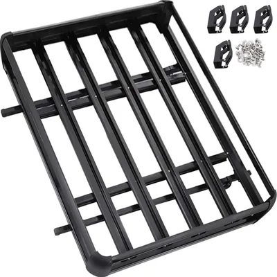 Produktbild von VEVOR Univerzálny strešný nosič 127x90x14cm Veľký strešný nosič čierny hliník