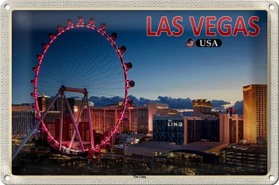 Produktbild von Blechschild Reise 18x12cm Las Vegas USA The Linq Riesenrad