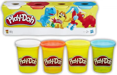 Produktbild von Hasbro B6510, Knetmasse, Blau, Grün, Pink, Violett, 4 Stück(e), 4 Farben, 2 Jahr(e), Junge/Mädchen