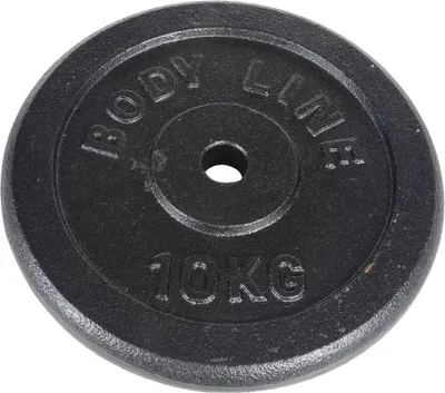 Immagine prodotto di Bodyline disco in ghisa da 10 kg per allenamento con bilanciere, manubri e sollevamento pesi - diametro 25 mm - per palestra, fitness, allenamento a casa