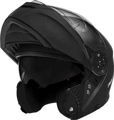 Produktbild von Motorradhelm Modular mit integrierter Sonnenblende - Klapphelm mit integrierte Sonnenblende - Nox  968 - Mattschwarz - Größe S = 55 - 56 cm Kopfumfang