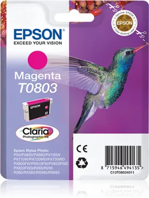 Productafbeelding van Epson Claria T0803 inktpatroon - Magenta - Voor inkjetprinters - Verpakking van 1 stuk
