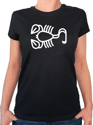 Produktbild von Huuraa Damen T-Shirt Skorpion Sternzeichen Symbol L Black Bio Baumwolle Fairtrade Damenshirt Geschenkidee