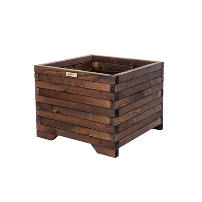 Obrázok produktu pre Greenspot Drevený Kvetináč - 50x50cm Palisander hnedý Tmavý