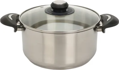 Produktbild von Kochtopf - Edelstahl - Ø 22 cm - mit Glasdeckel - 3500 ml