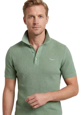 Produktbild von Gant Polo grün einfarbig Piqué