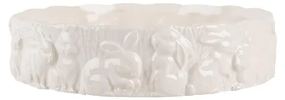 Image de Clayre & Eef Règle Ø 20x5 cm Blanc Céramique Lapin