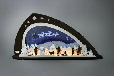 Produktbild von Schwibbogen "Santa Claus" (66x33,8cm) von Weigla Holzkunst