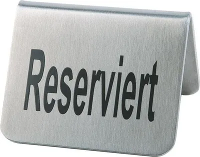 Produktbild von APS 17 2er-SetTischaufsteller RESERVIERT, Tischschild, 5,5 x 5 cm, Höhe 3,5 cm, beidseitige Aufschrift, Edelstahl mattiert