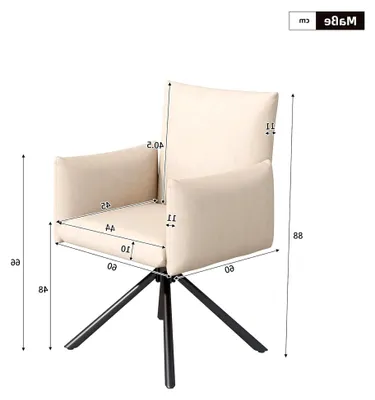 Produktbild von Set von 4 Esszimmerstühlen, Gepolsterter Sessel mit 4 Metallbeinen, 360° Drehstuhl, Stuhl für Wohnzimmer und Schlafzimmer, Lordosenstütze, Samt, Beige
