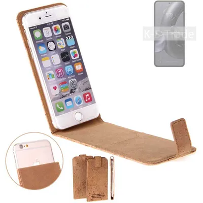 Produktbild von K-S-Trade Handyhülle kompatibel mit Motorola Edge 30 Neo Kork Hülle Flipstyle Case Schutzhülle Kork Case Hülle Flip cover Klapphülle Klapp, braun